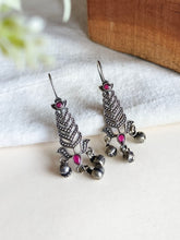 Oxidized Silver Gemstone Hook Earrings | Sarichka