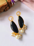 Pink Monalisa Stone Pearl Drop Studs | Sarichka