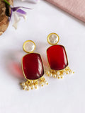 Golden Monalisa Pearl Drop Handmade Studs | Sarichka