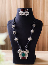 Oxidized Silver Elephant Statement Necklace Set | Sarichka