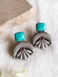 Antique oxidized Floral Monalisa Stud| Sarichka