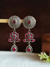 Elegant Gemstone Oxidized Dangler Earring | Sarichka