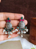 Silver Replica Kalash Kundan Stud Earrings | Sarichka