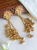 Traditional Red-Stone Kashmiri Ghungroo Earrings | Sarichka