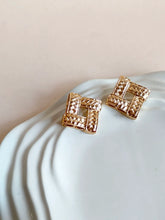 Gold Plated Textured Geometric Stud Earrings | Sarichka