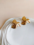 Gold Plated Floral Stud Earrings | Sarichka