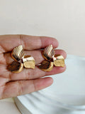 Gold Plated Floral Stud Earrings | Sarichka