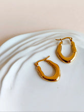 Chunky Gold Plated U-Shaped Hoop Earrings | Sarichka
