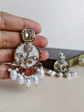 Kundan Pearl Chandelier Golden Dangler Earrings | Sarichka