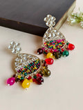 Kundan Multicolor Beaded Dangler Earrings | Sarichka