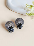 Oxidised Monalisa Stud Earrings | Sarichka