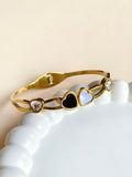 Golden Heart Bangle Bracelet for Women