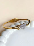 Sparkling Crystal Heart Bangle Bracelet