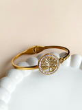 Gold Plated Tree of Life Bangle Bracelet