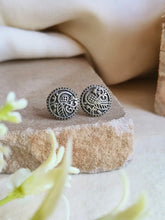 Oxidized Peacock Stud Earrings for Daily Wear | Sarichka