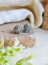 Elegant 925 Silver Tiny Lotus Studs | Sarichka