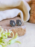 Unique Oxidized Tiny Face Stud Earrings | Sarichka