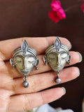 ✨ Divine Kahna Face Silver Plated Studs | Sarichka Fashion