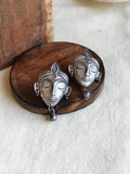 ✨ Divine Kahna Face Silver Plated Studs | Sarichka Fashion