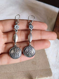 Silver Polished Oxidized Boho Hook Earrings | Sarichka