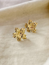 Golden Floral Statement Stud Earrings | Sarichka