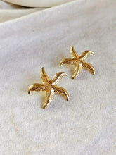 Golden Starfish Textured Anti-Tarnish Studs | Sarichka