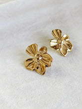 Golden Floral Tarnish-Free Stud Earrings | Sarichka