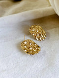 Gold Plated Texture Geometric Shaped Studs | Sarichka