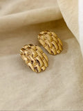 Gold Plated Texture Geometric Shaped Studs | Sarichka