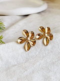 Golden Floral Anti-Tarnish Elegant Studs | Sarichka