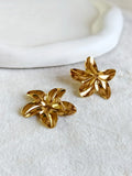 Golden Anti-Tarnish Blossom Floral Studs | Sarichka