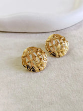 Basket Dome Textured Golden Stud Earrings | Sarichka