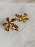 Golden Blooming Floral Statement Stud Earrings | Sarichka