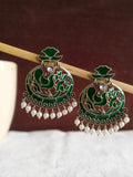 Meenakari Peacock Oxidized Chandbali Earring | Sarichka