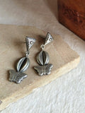 Silver Look Oxidized Butterfly Dangler Earring | Sarichka