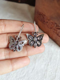 Silver Plated Oxidized Butterfly Hook Earring | Sarichka