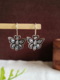 Silver Plated Oxidized Butterfly Hook Earring | Sarichka