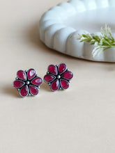 Daily Wear Oxidised Floral Stud Earrings | Sarichka
