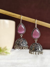 Oxidised Silver Black Jhumka | Sarichka
