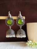 Antique Look Oxidised Pearl Earrings