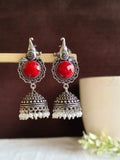 Antique Look Oxidised Pearl Earrings