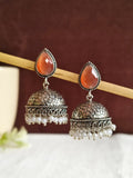 German Silver Oxidised Pan Pearl Jhumka Earrings for Tradition | Sarichka
