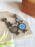 Oxidized Silver Meenakari Ghungroo Earrings