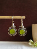 Silver Look-Alike Elephant Earrings with Monalisa Stones | Sarichka
