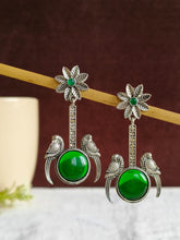 Silver Lookalike monalisa Dangler Earring