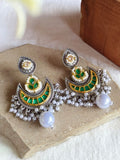 Dual Tone Kundan Pearl Chandbali Dangler | Sarichka