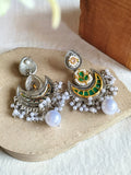 Dual Tone Kundan Pearl Chandbali Dangler | Sarichka