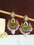 Dual Tone Kundan Pearl Chandbali Dangler | Sarichka