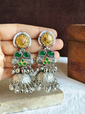 Dual Tone Oxidised Silver Jhumka Earrings | Sarichka