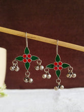 Oxidised Enamel Ghungroo Drop Earrings | Sarichka